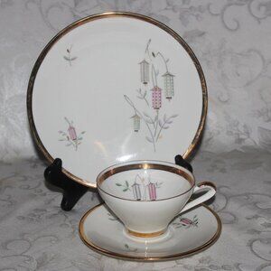 Seltmann Weiden Bavaria Porcelain Tea Trio Set | Lanterns with Gold Trim